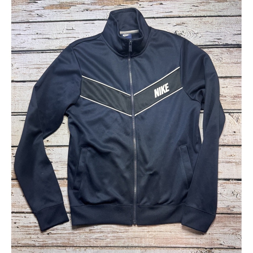 Vintage NIKE Blue‎ Label Full-Zip Track Warm Up Jacket Navy Blue Size Small Logo